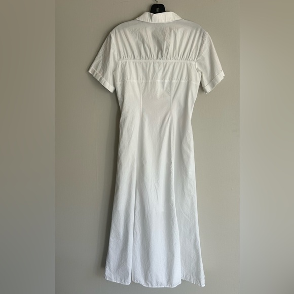 NICHOLAS Tenley Shirt Dress White Corset Cotton Poplin Midi Quiet Luxury Size 6 - Picture 13 of 15